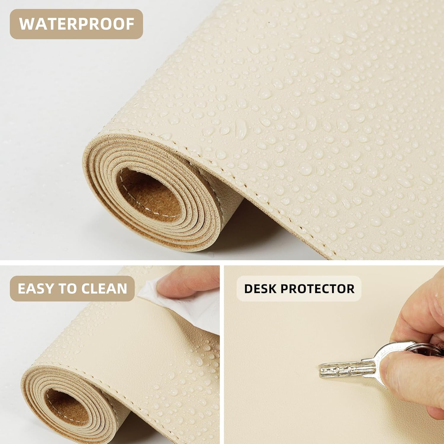 Large Desk Mat 47.2" x 17" Leather Desk Pad Protector with Natural Cork & PU Leather, Non-Slip Office Desk Mat, Large Mouse Pad, Waterproof Desk Blotter pad for Office&Home(Black) 201 - northernschoolofshiatsu.co.uk