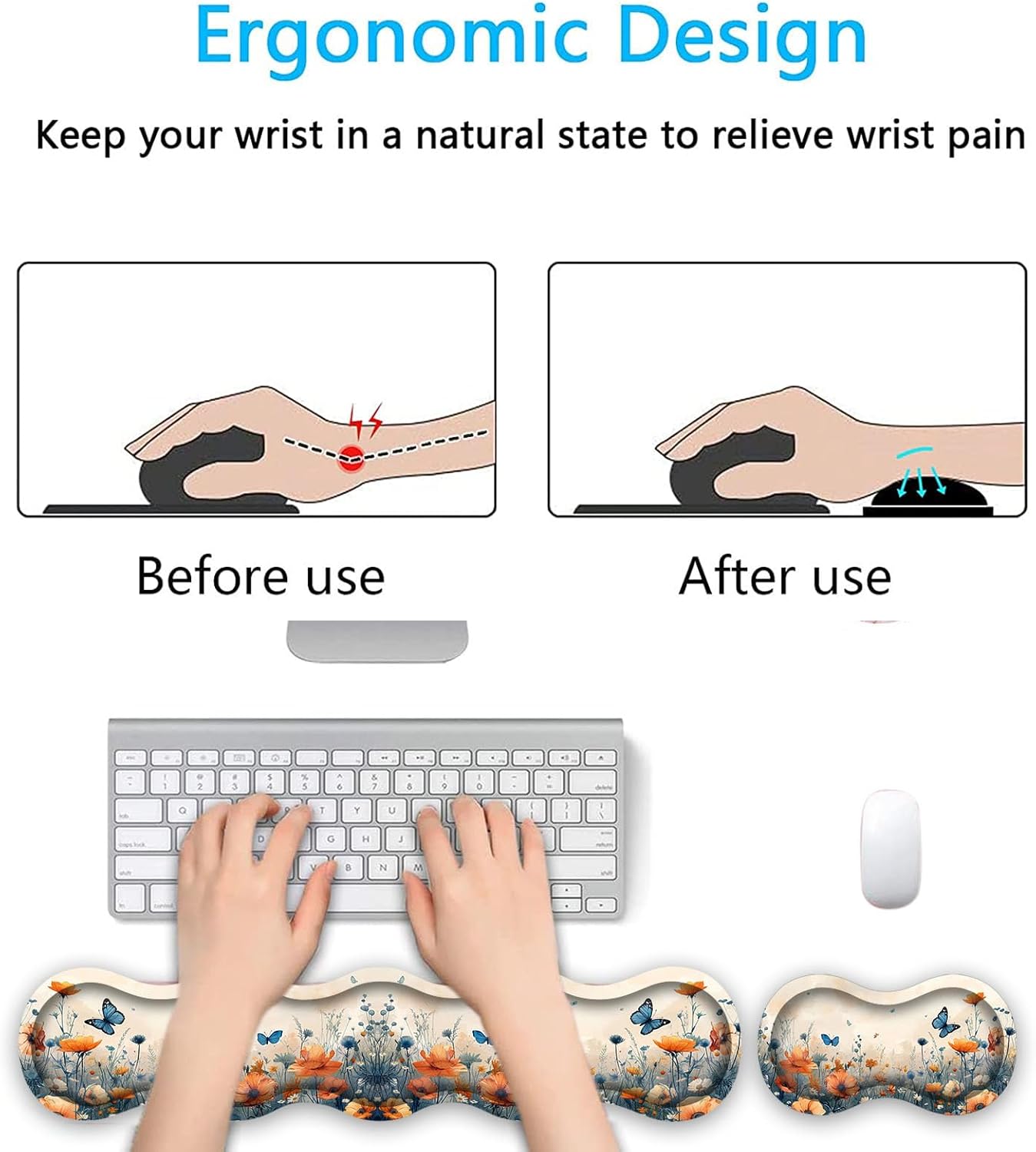 Keyboard Wrist Rest Set,Memory Foam Wrist Support Mouse Pad,31.5"x11.8" Desk Mat for Comfortable Typing & Pain Relief,Non-Slip Base for Office & Home Use - Abstract Flower 60 71r0BBzZycL. AC SL1500 - northernschoolofshiatsu.co.uk