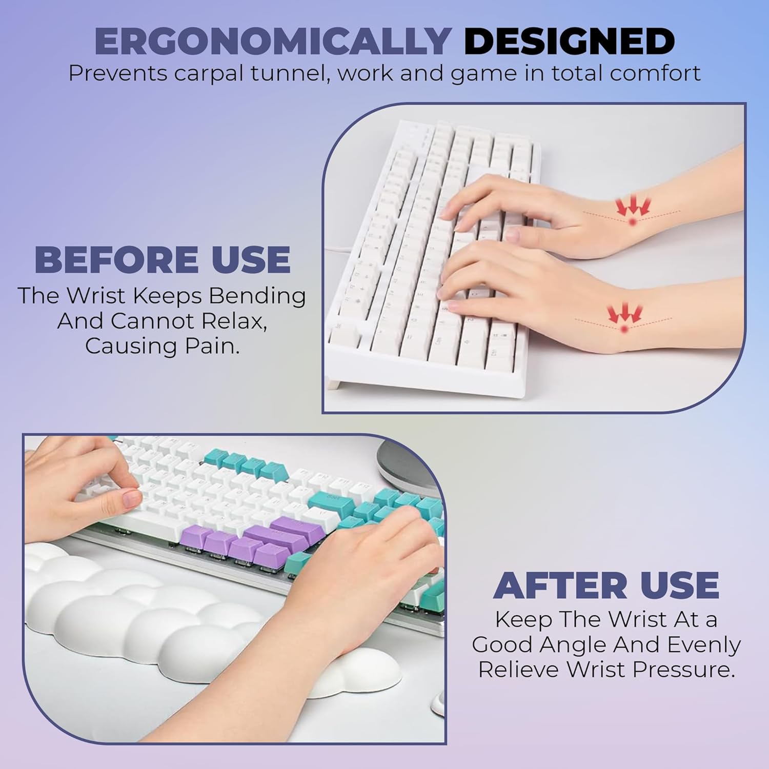 SGEE Ultra-Soft Keyboard and Mouse Wrist Rest for Computer – Pressure Relief Padding, Contoured Shape for Proper Alignment, Anti-Slip Base, Modern Look, Portable, Injury Prevention- White 4 71r0L7yhBBL. AC SL1500 - northernschoolofshiatsu.co.uk