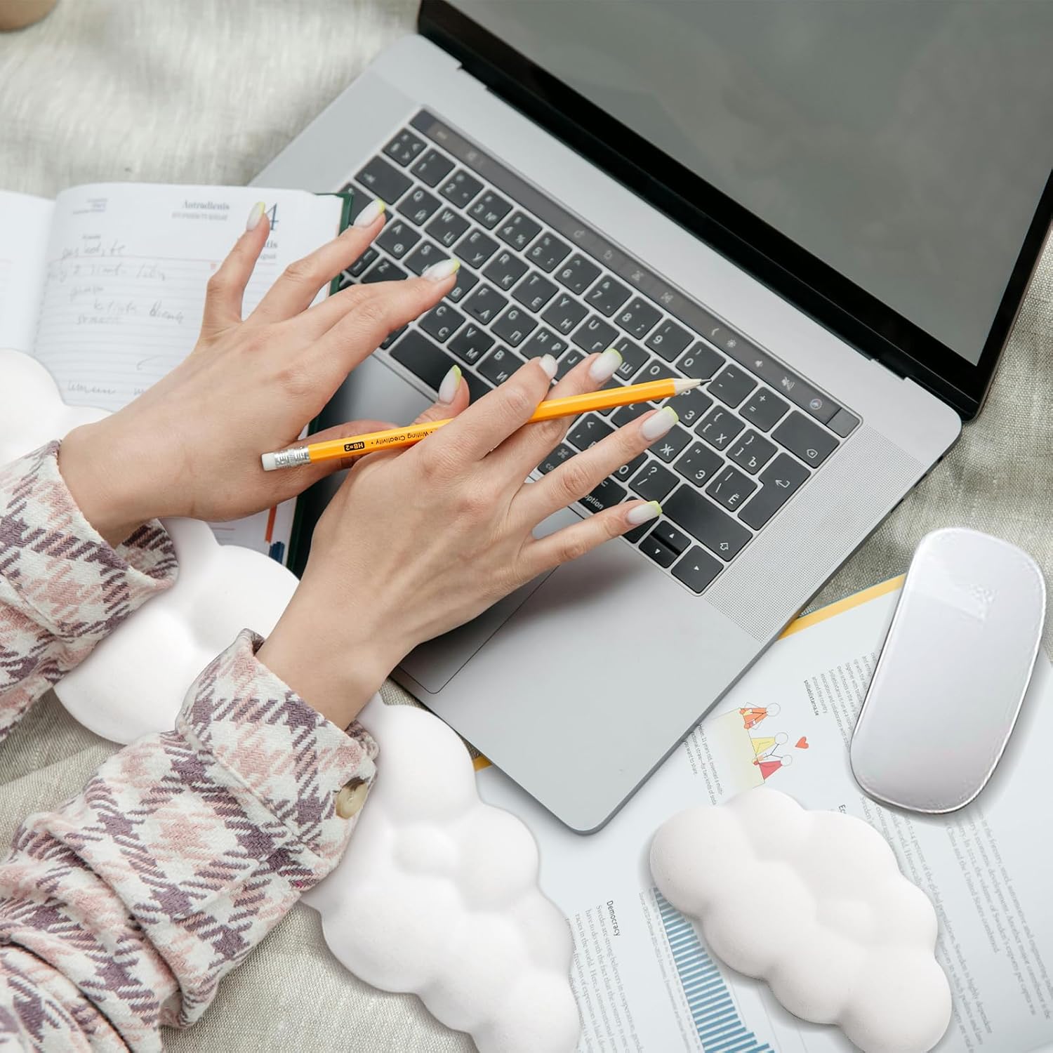 2 PCS Keyboard Cloud Wrist Rest, Memory Foam Keyboard Palm Rest with Non-Slip Base Ergonomic Keyboard Wrist for Pain Relief, Soft Wrist Rest for Office, Computer, Laptop, Gaming Office (White) 7 71r3NyiCIML. AC SL1500 - northernschoolofshiatsu.co.uk