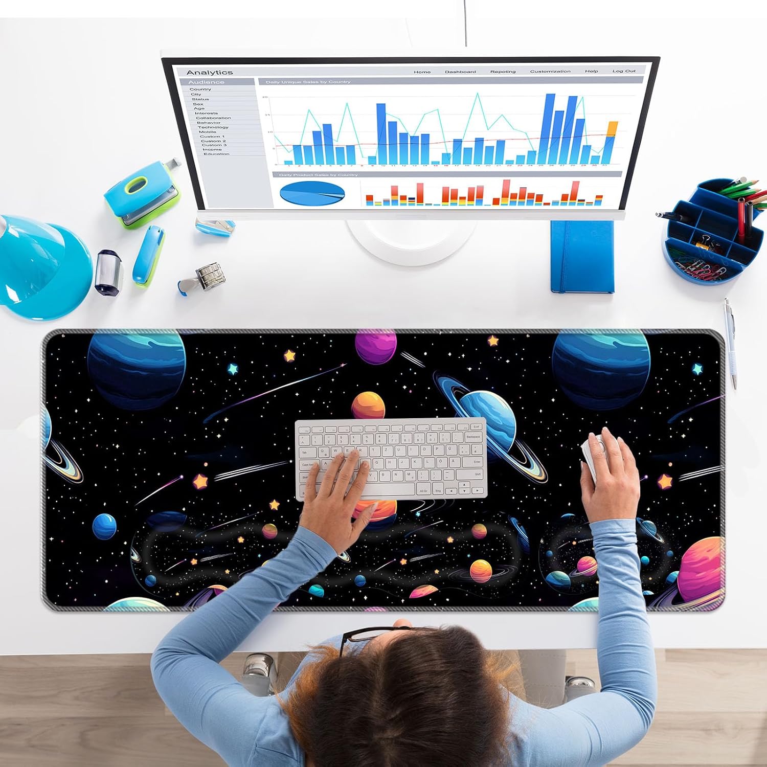 Keyboard Wrist Rest Set,Memory Foam Wrist Support Mouse Pad,31.5"x11.8" Desk Mat for Comfortable Typing & Pain Relief,Non-Slip Base for Office & Home Use - Abstract Flower 28 71rCr79+L1L. AC SL1500 - northernschoolofshiatsu.co.uk