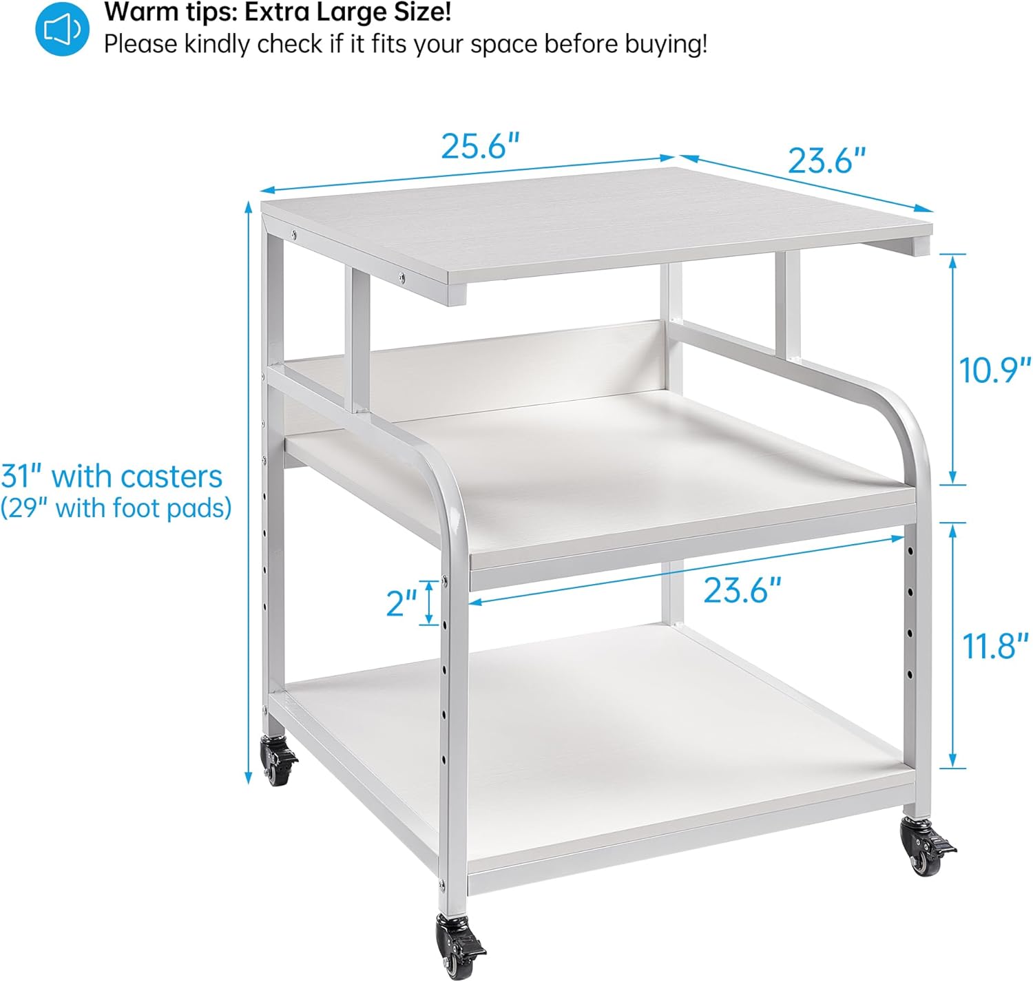 Large Printer Stand Table 23.6 x18.9 x 30 Inches with Height Adjustable Storage Shelf, 3 Tier Rolling Printer Cart with Wheels for Home Office, Gray 45 71rklr6pBNL. AC SL1500 - northernschoolofshiatsu.co.uk