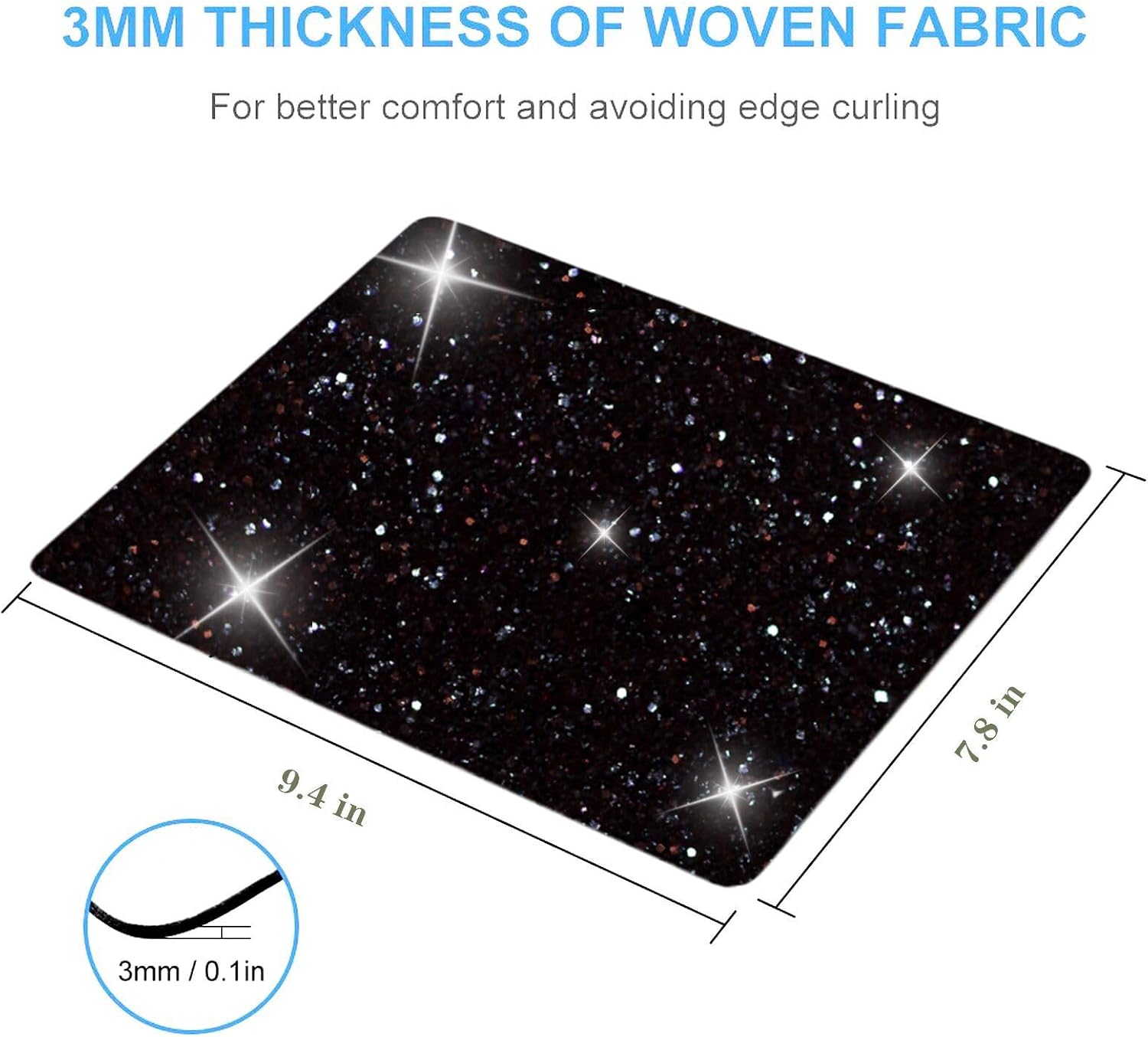 Mouse Pad Diamond Silver Glitter Sparkle Mousepad Bling Desk Accessories Gaming Bling Rubber Pads for Laptop, One Size 84 71sZnkNG fL. AC SL1500 - northernschoolofshiatsu.co.uk