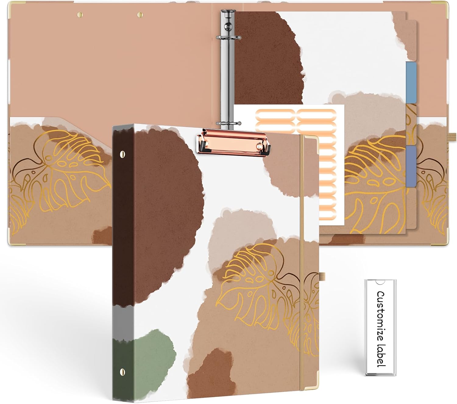 2 Inch 3 Ring Binders for Letter-Size 11" x 8.5" with 5-Tab Dividers and Low Profile Clipboards Three Ring Binder for School Class Office Supplies, Rose Floar 123 71sjGujEShL. AC SL1500 - northernschoolofshiatsu.co.uk