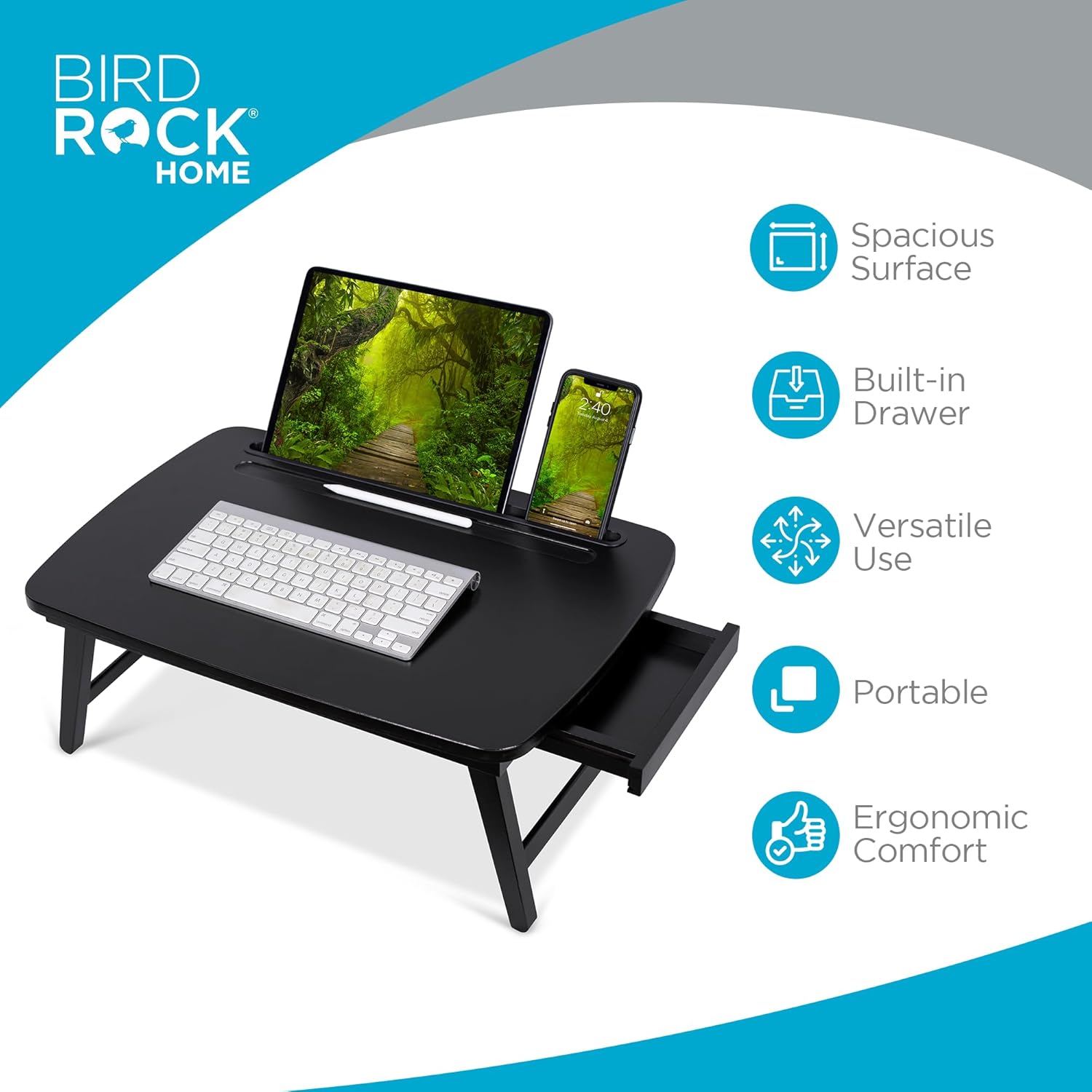 BIRDROCK HOME Bamboo Wood Lap Tray with Foldout Legs, Storage Drawer, Fits Laptops Up to 17", Tablet and Phone Slot, Laptop Table for Sitting or Standing, Work from Home, Workstation - Espresso 2 71sk+9qiV9L. AC SL1500 - northernschoolofshiatsu.co.uk