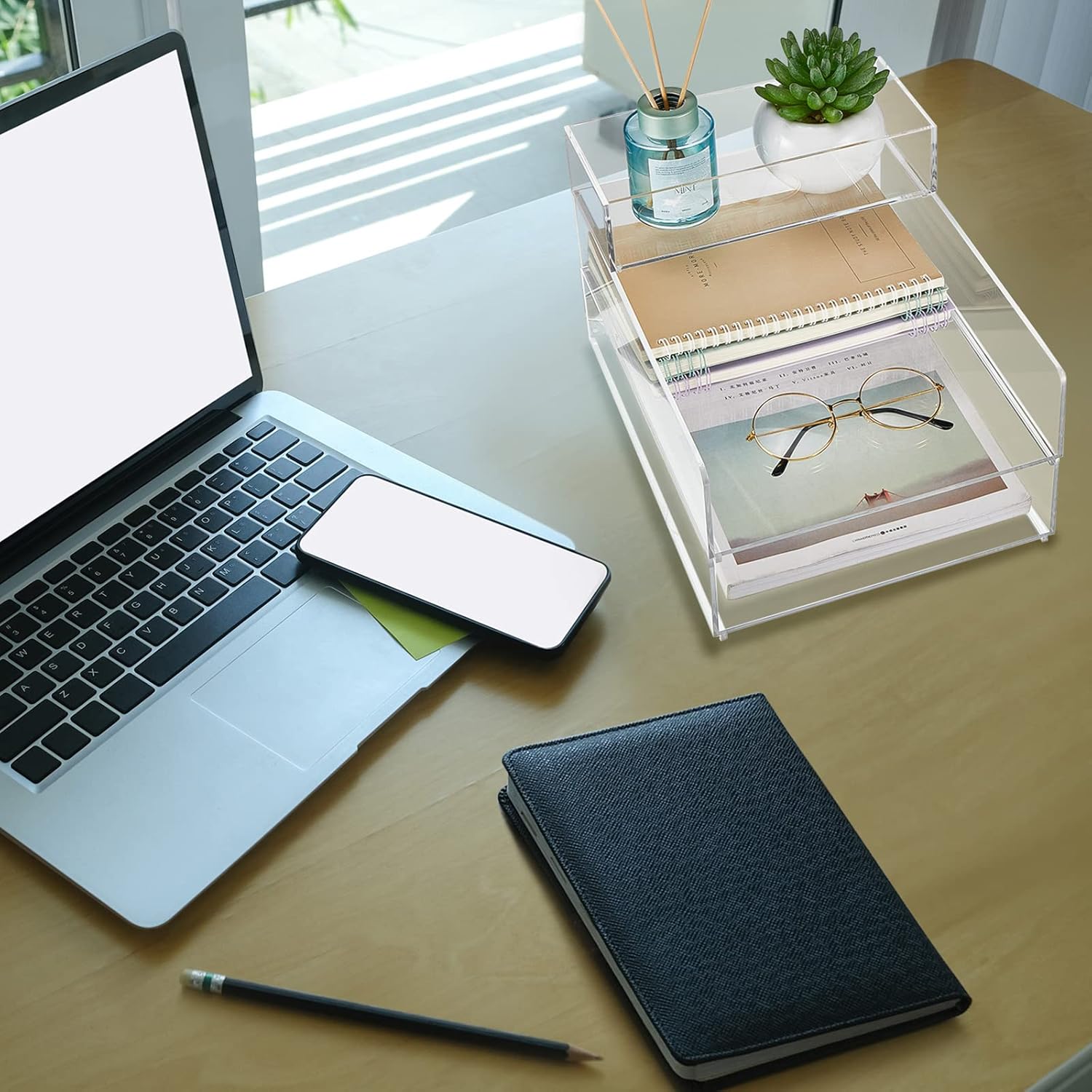 Yulejo Stackable Acrylic Paper Tray Clear Acrylic Desk Organizer Letter Size Paper File Tray for Office Document Workspace Desktop(3 Tier) 5 71snBoyOtzL. AC SL1500 - northernschoolofshiatsu.co.uk