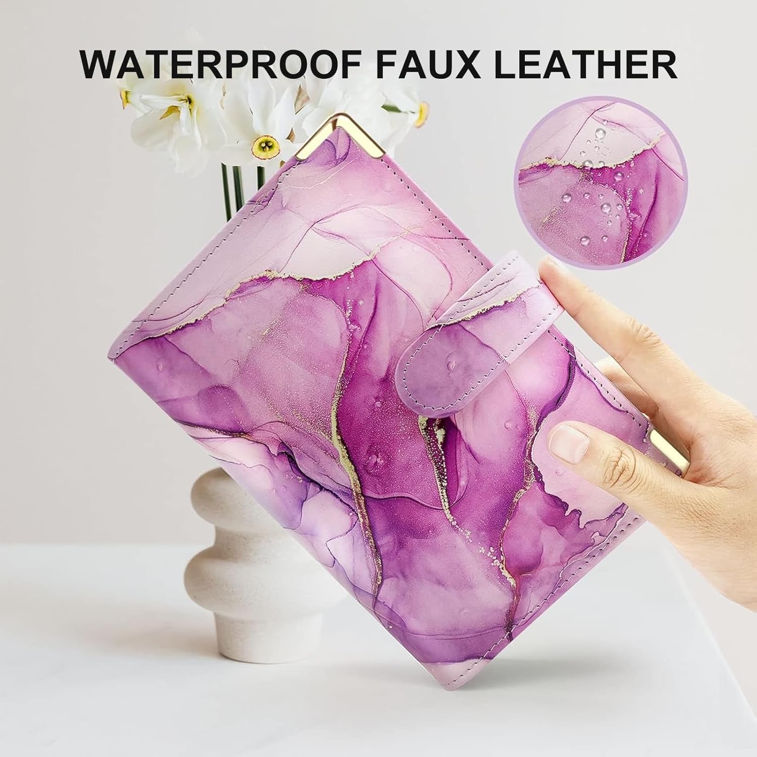 A5 Refillable 6 Ring Faux Leather Budget Binder,Mini Notebook Binder Cover for A5 Filler Paper,Loose Leaf Personal Planner Cover with Magnetic Buckle Closure(Marble Purple) 118 71spk8wEZCL. AC SL1500 - northernschoolofshiatsu.co.uk