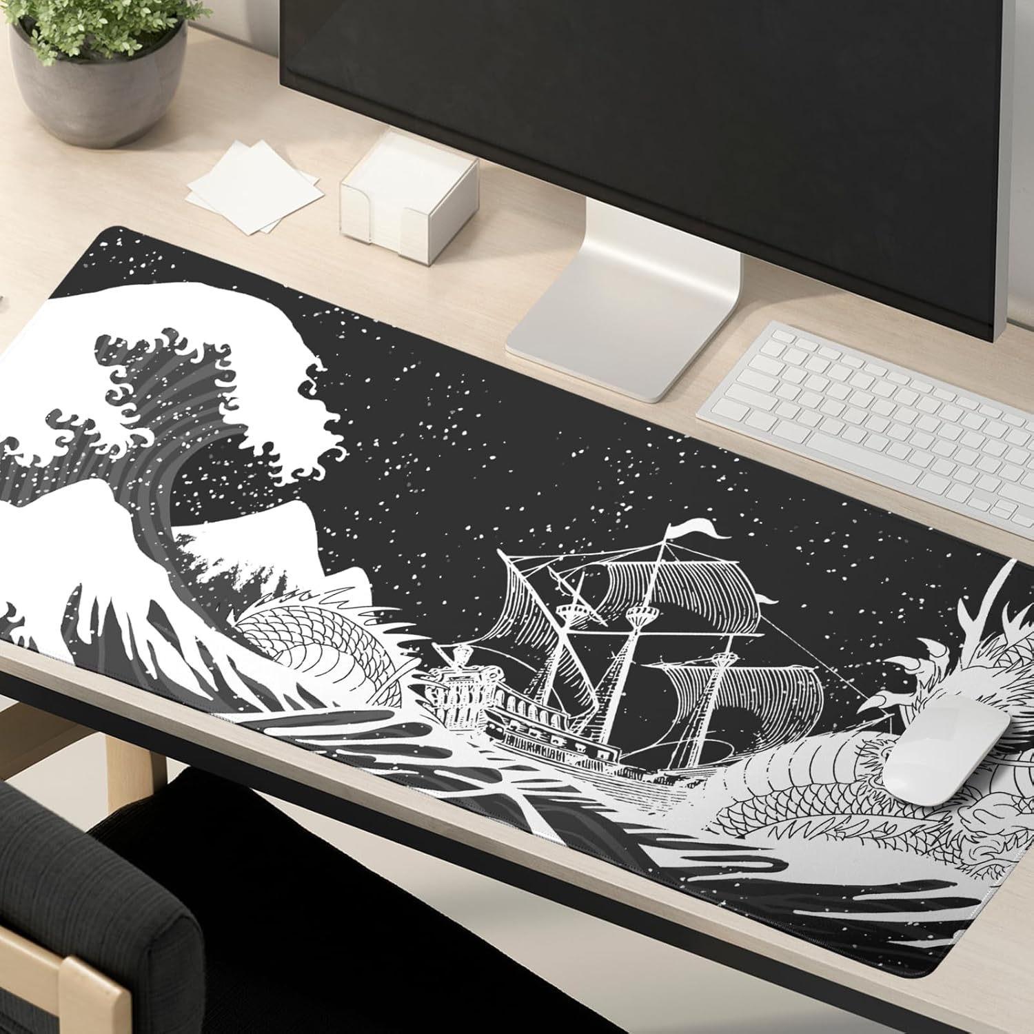 Black and White Mouse Pad 31.5”x11.8” Geometric Design Extended Large Mousepad Keyboard Mouse Mat Desk Pad Non-Slip Rubber Base Stitched Edge Large XXL Mousepad for Gaming Laptop Computer Desktop 124 71tLVZn6fEL. AC SL1500 - northernschoolofshiatsu.co.uk
