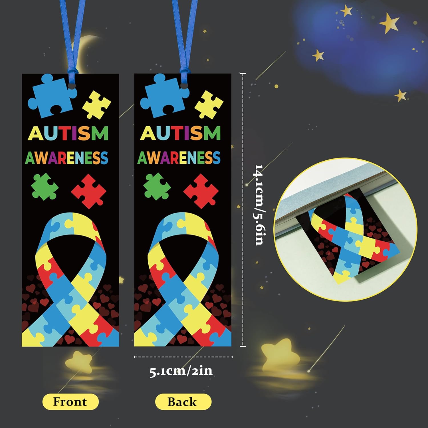 Haooryx World Autism Awareness Bookmarks - 123Pcs Colorful Puzzle Pieces Ribbon Autism Awareness Bookmark Gift for Kids Fundraiser Inspirational School Stationery Edcational Event Seminar Stationery 2 71tbmYj84CL. AC SL1500 - northernschoolofshiatsu.co.uk