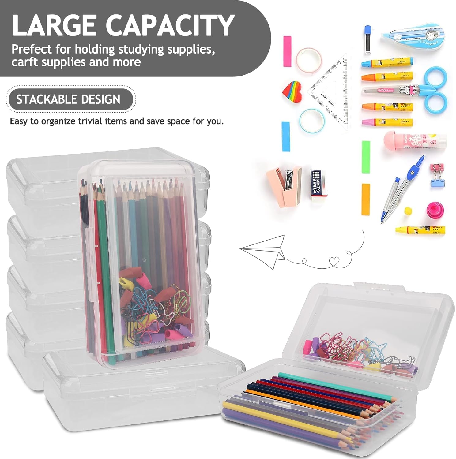 1 PCS Pencil Box,Double Layer Large Capacity Pencil Box,Hard Pen Case with Snap-tight Lid, Plastic Pencils Case for Office School Supplies Pen Boxes,Storage Organizer for Gel Pens Erasers-Purple 59 71tekQJcAnL. AC SL1500 - northernschoolofshiatsu.co.uk
