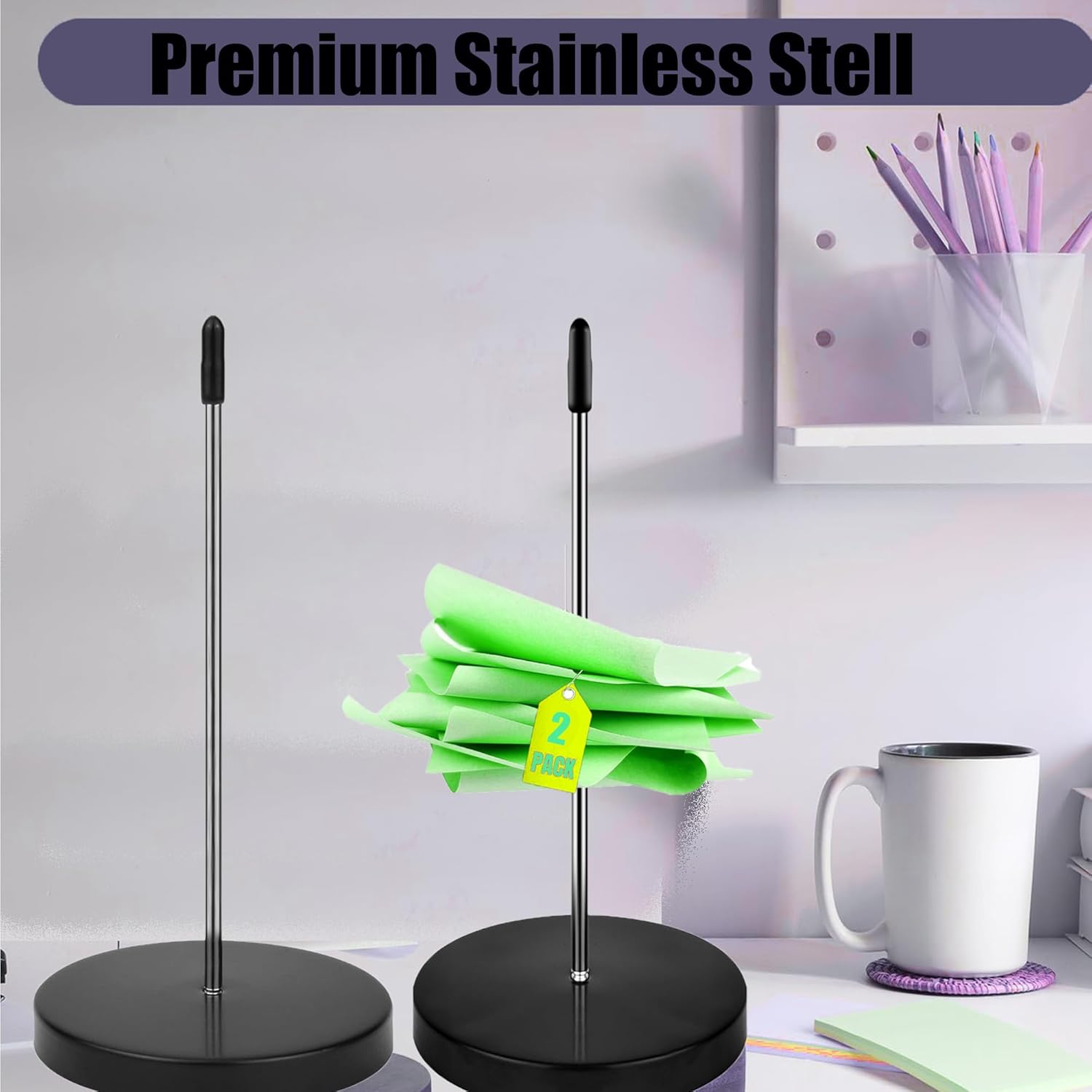 2 Pcs Desk Receipt Organizer Receipt Holder,Receipt Spike Ticket Spike Bill Fork, Receipt Holder Organizer,Ticket Holder for Restaurant Ticket Holder,Ticket Stabber Spindle (Black, 2 Pack) 9 71tfQ6 Nq L. AC SL1500 - northernschoolofshiatsu.co.uk