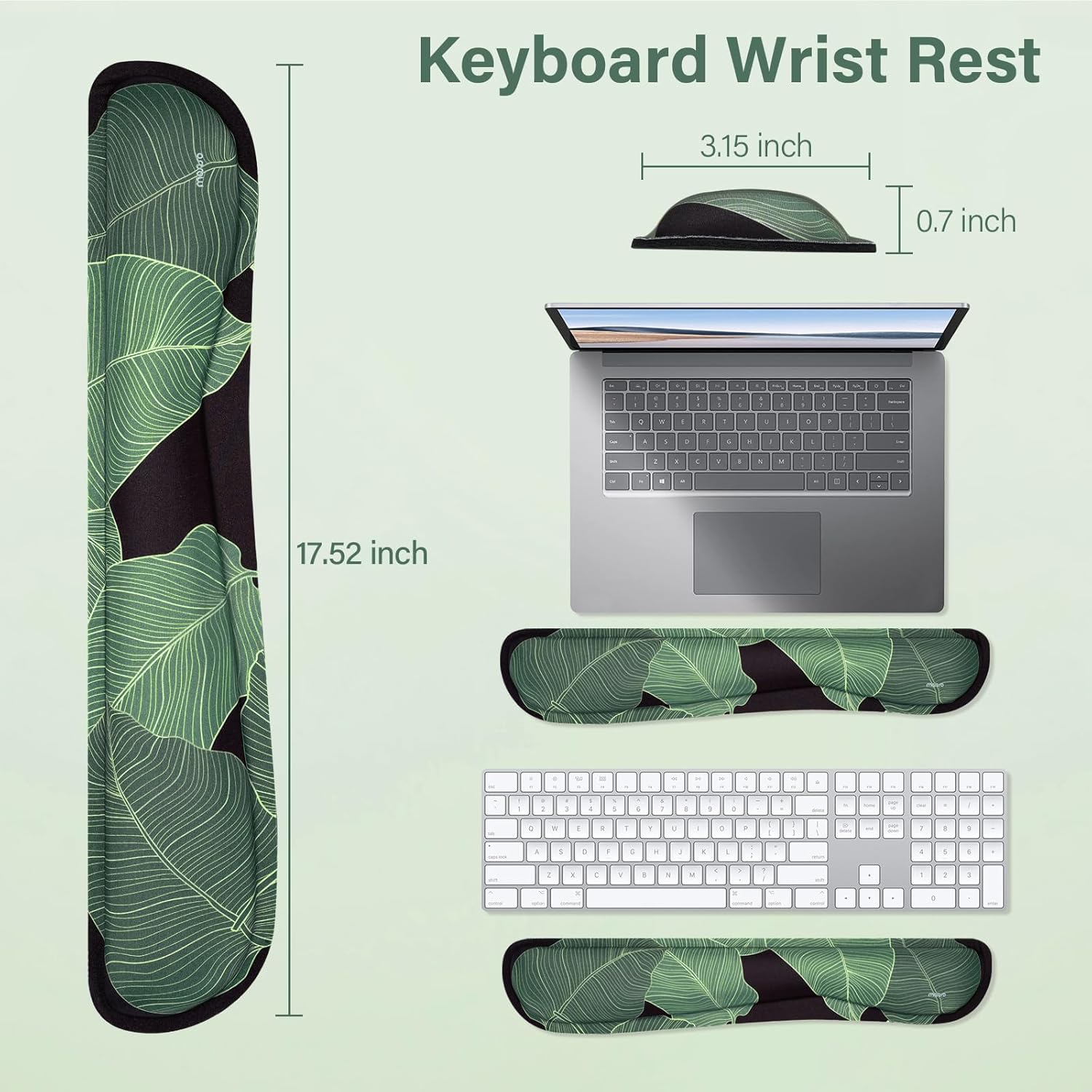 MOSISO Keyboard Mouse Pad Set,Large Gaming Mouse Pad&Keyboard Wrist Rest&Mouse Wrist Rest&Coaster,Ergonomic Non-Slip Leaf Mousepad with Raised Memory Foam for Home Office, Tropical Palm Leaves 4 71tjOVWVU9L. AC SL1500 - northernschoolofshiatsu.co.uk