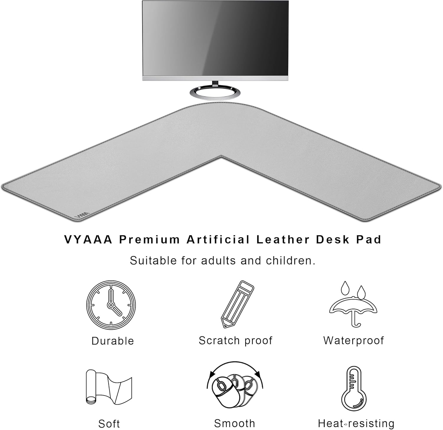 Vyaaa L Shaped Desk Mat Leather Desk Pad, PU Leather Corner Desk Mat for Computer, Gaming, Writing, Home and Office, 39.4"x 39.4"x 13" Light Purple 10 71uXrHWN nL. AC SL1500 - northernschoolofshiatsu.co.uk