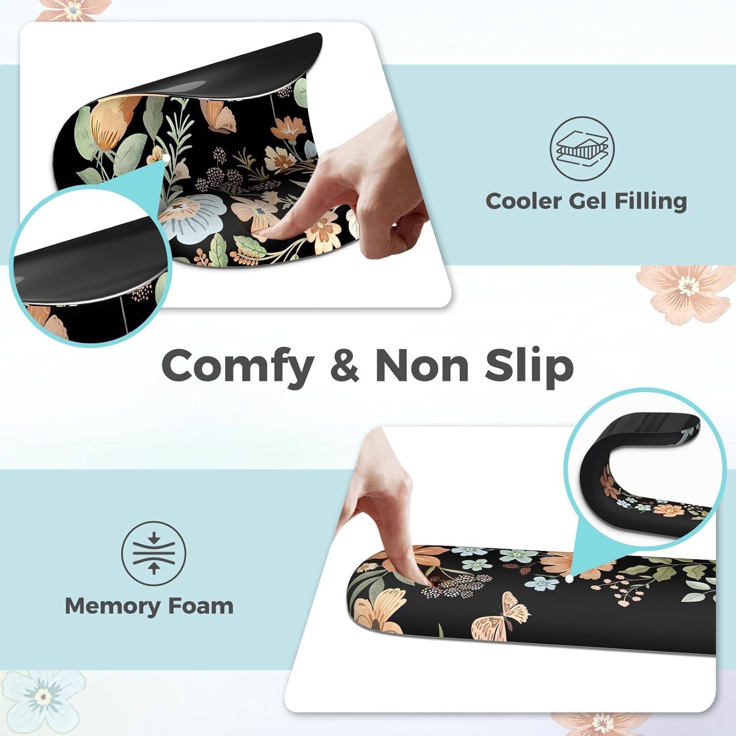 4 in 1 Large Mouse Pad for Desk, Floral Desk Mat, Ergonomic Mouse Pad with Wrist Support, Smooth Gaming Desk Mat, Non Slip Desk Pad for Keyboard and Mouse (Black) 4 71uYlW9qH1L. AC SL1500 - northernschoolofshiatsu.co.uk