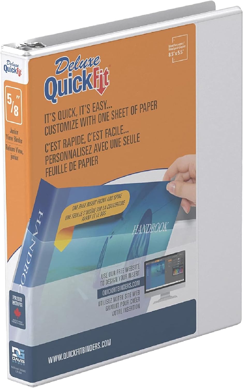 Davis Group QuickFit Junior Binder, Premium Small Clear-View 3-Ring Binder for School, Office, or Home, Made in Canada, 5.5" x 8.5", White, Single, 2 Inch 16 71ub7llGz L. AC SL1500 - northernschoolofshiatsu.co.uk