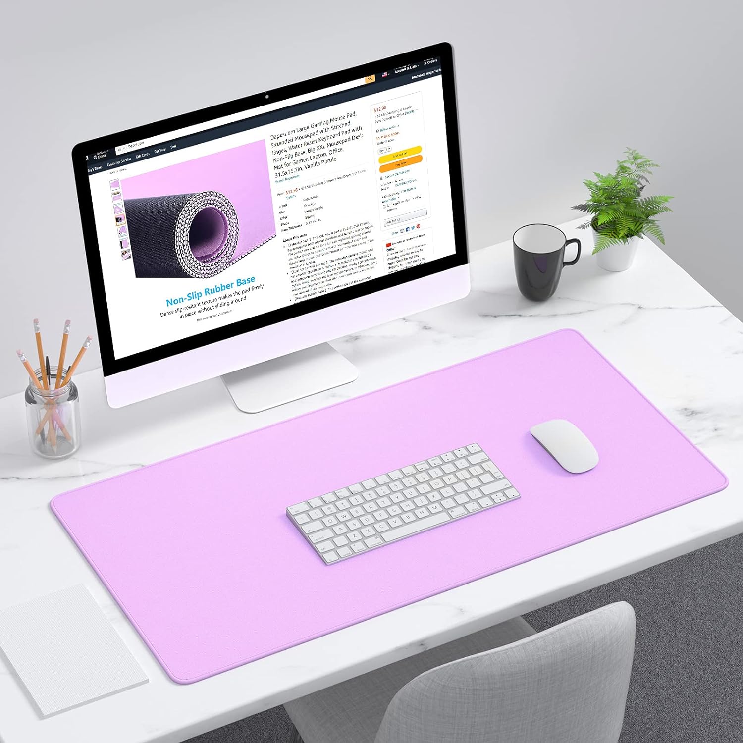 Dapesuom Large Mouse Pad, Extended Gaming Mouse Mat with Stitched Edges, Full Size Desk Mats with Non-Slip Base, Computer Big Desktop Keyboard Pad for Gamer, Laptop, Office, 23.6 x 11.8 in, Pink 153 71ugFdzIq2L. AC SL1500 - northernschoolofshiatsu.co.uk