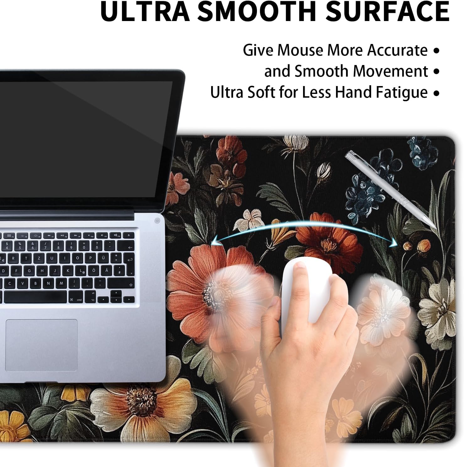 Large Floral Mouse Pad Extended Gaming Mousepad 31.5"x11.8" Vintage Aesthetic Black Desk Mat Flower Mouse Pad Plant Wildflower Mousepad XXL Laptop Computer Keyboard Mats for Desk Office 319 71uhctJU4HL. AC SL1500 - northernschoolofshiatsu.co.uk