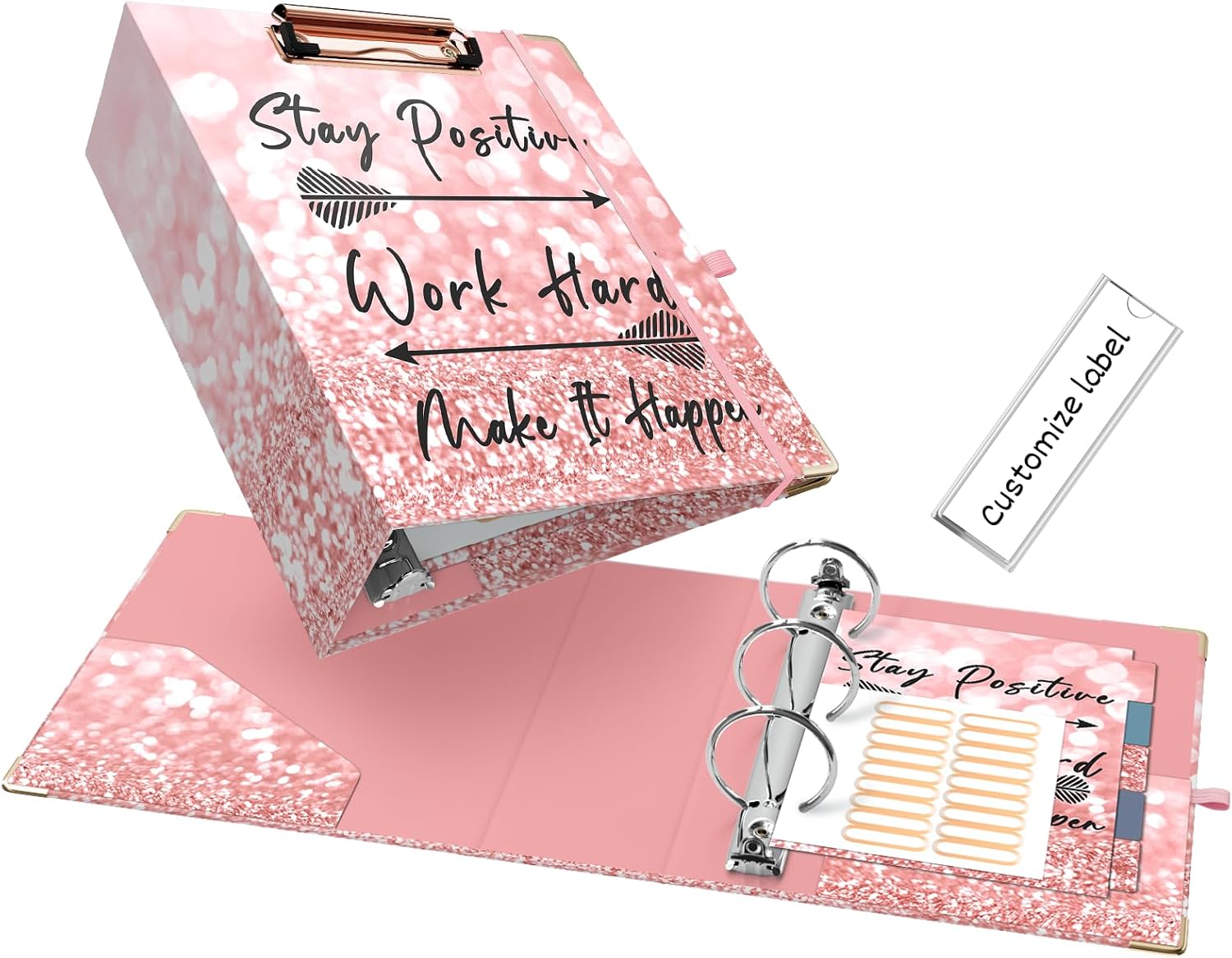 2 Inch 3 Ring Binders for Letter-Size 11" x 8.5" with 5-Tab Dividers and Low Profile Clipboards Three Ring Binder for School Class Office Supplies, Rose Floar 169 71v3vgS178L. AC SL1500 - northernschoolofshiatsu.co.uk