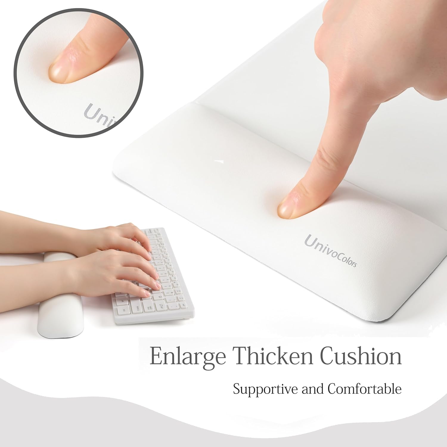 UnivoColors Design-Wave Set of Keyboad Wrist Rest & Mouce Pad,Artificial Sheepskin+Memory Foam+Ergonomic+Anti-Slip Gel, Resilience Support During Work and Gaming,Keyboard Accessory,White 109 71v813+ekfL. AC SL1500 - northernschoolofshiatsu.co.uk