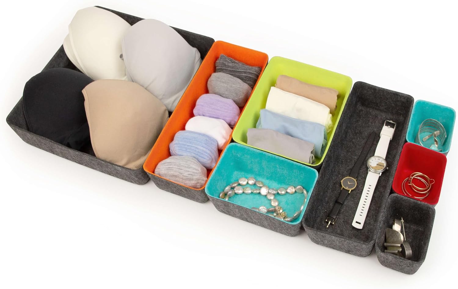 Three by Three Seattle Felt·Like·It! Felt Bins for Office, Crafts, Classroom, Living Room, Bedroom: Charcoal, Set of 8 18 71vD+J64qqL. AC SL1500 - northernschoolofshiatsu.co.uk