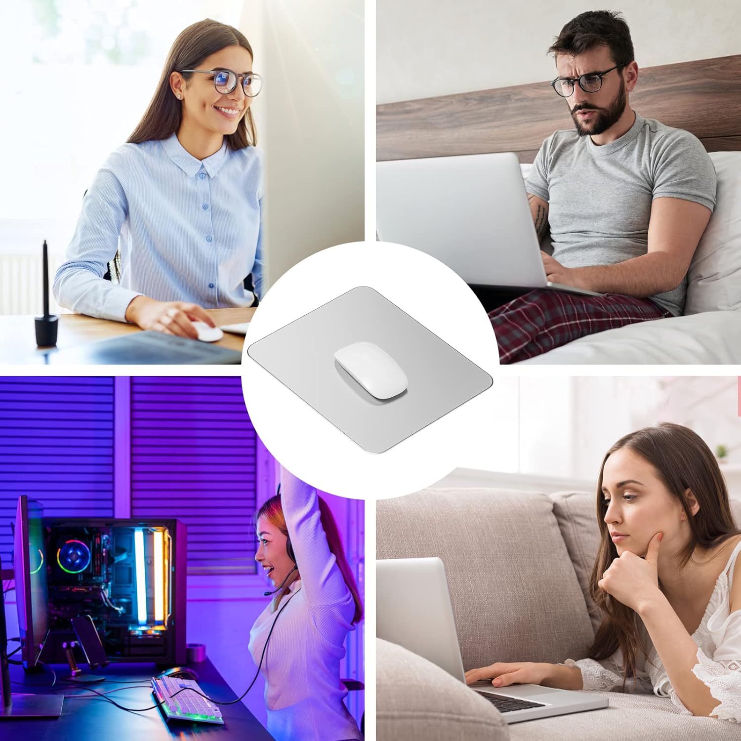 Mouse Pad, Hard Silver Metal Aluminium Mouse Mat, Smooth Thin Dual-Side Waterproof Mouse Pad for Home, Office and Gaming, Fast and Accurate Control, Silver (Medium) 7 71vIYtY5mhL. AC SL1500 - northernschoolofshiatsu.co.uk