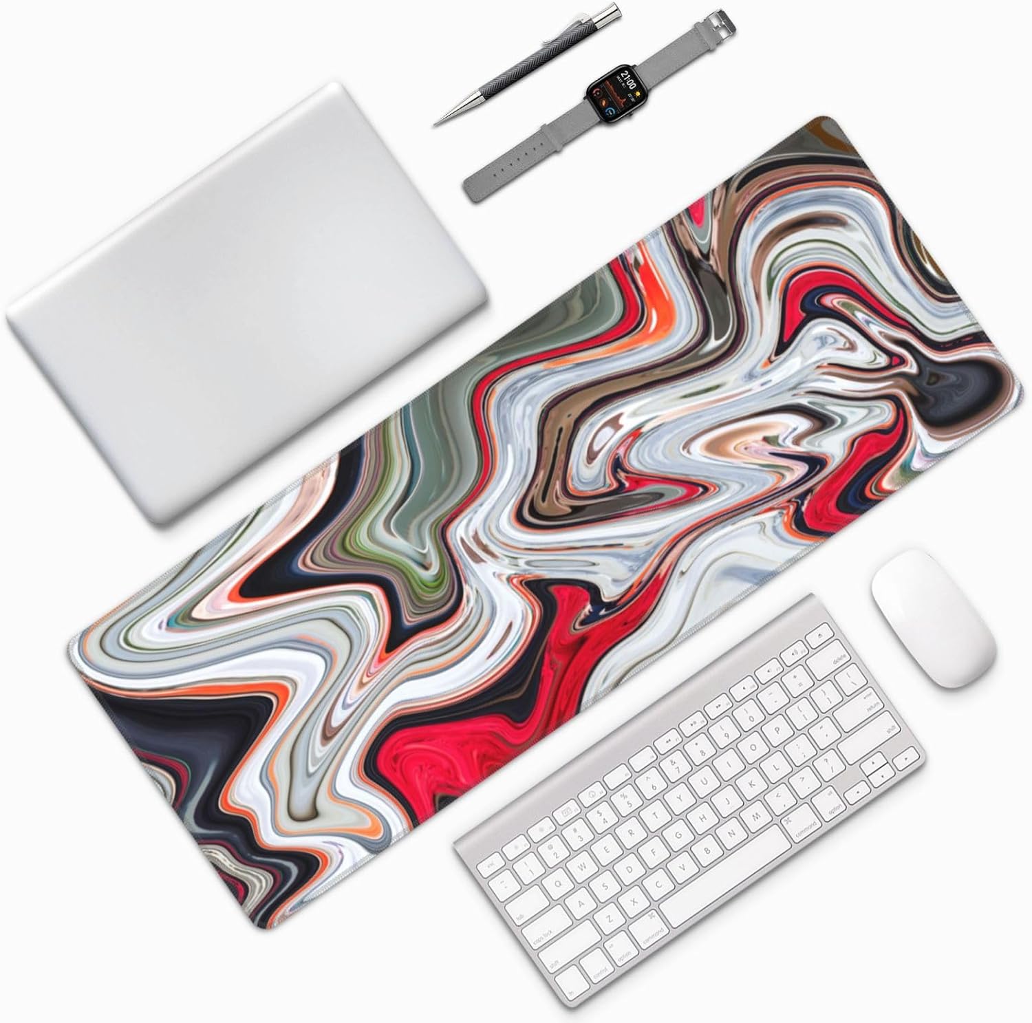 Red Topographic Contour Map Liquid Wave Topography Geography Gaming Mouse Pad 31.5 X 11.8 Inch XL Extended Large Keyboard Non-Slip Rubber Base with Stitched Edges for Home Office 20 71vIsJ2cEbL. AC SL1500 - northernschoolofshiatsu.co.uk