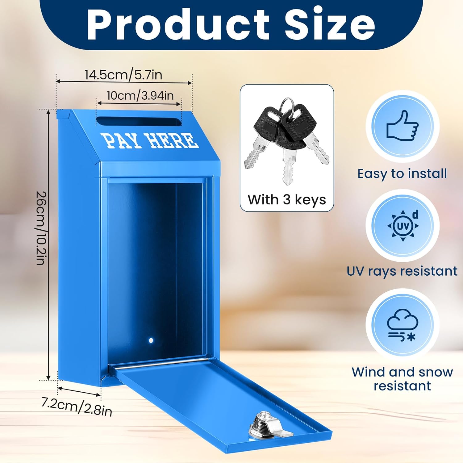 Safe Cash Box Money Collection Metal Donation Box with Lock Wall Mount Pre Drilled Mailbox Delivery Ballot for Home Office Outdoor Self Serve Stand(Black,10.2 x 5.7 x 2.8 Inch) 8 71viA67024L. AC SL1500 - northernschoolofshiatsu.co.uk