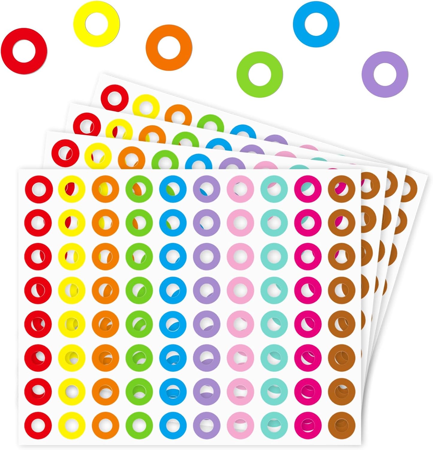 Hole Reinforcement Stickers Labels,10colors,Pack of 1440 24 - northernschoolofshiatsu.co.uk