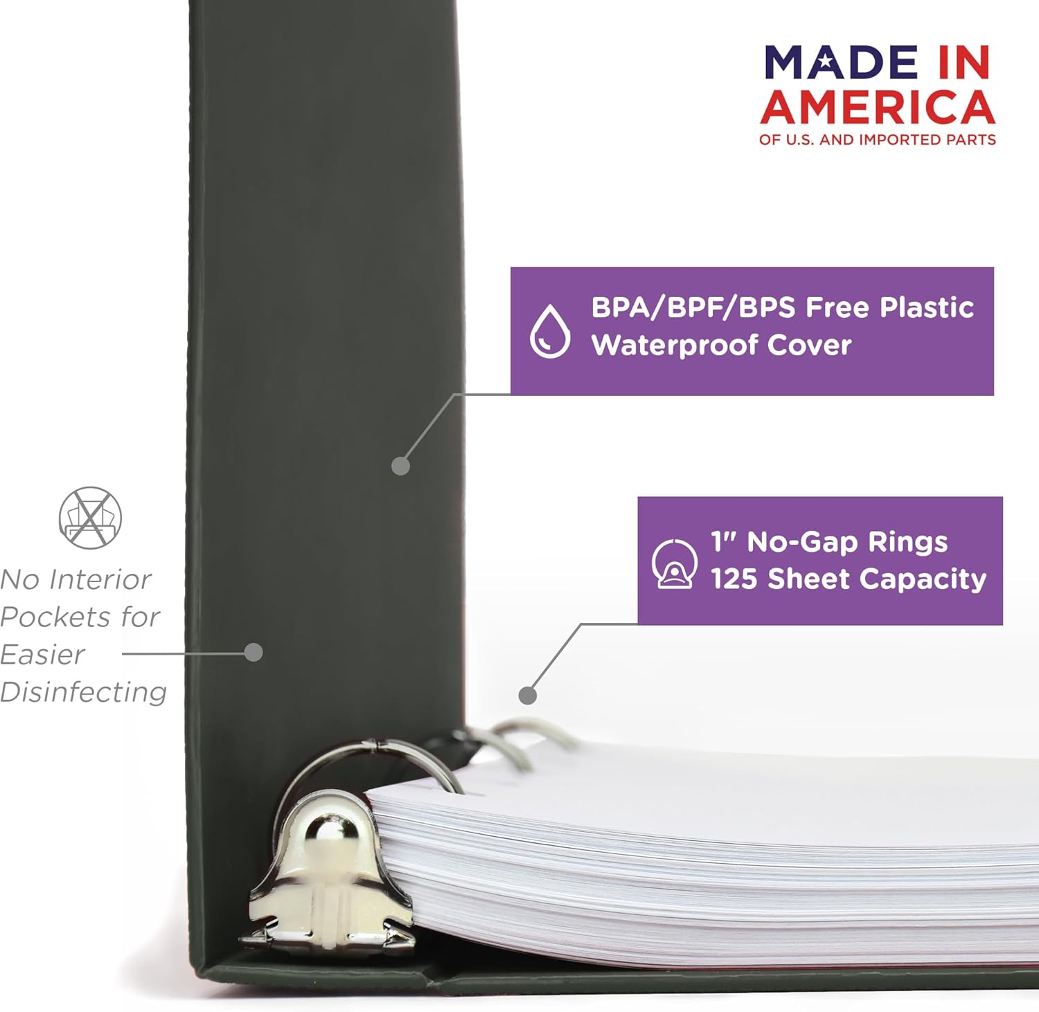 Carstens 1-Inch Heavy Duty 3-Ring Binder - Top Opening, Powder Blue, Durable Plastic, Precision No-Gap Rings, Waterproof Cover, No Pockets, Holds 125 US Letter Sheets, BPA-Free, Made in USA (8754-3R) 90 71w 6PGM1TL. AC SL1500 - northernschoolofshiatsu.co.uk