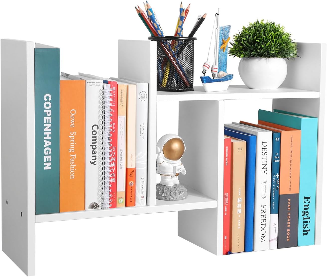 Desktop Shelf Organizer - Adjustable Wood Desktop Bookshelf, Table Top Shelves, Desk Book Organizer for Office Supplies and Home Décor (White) 1 71w4+eA9ksL. AC SL1500 - northernschoolofshiatsu.co.uk