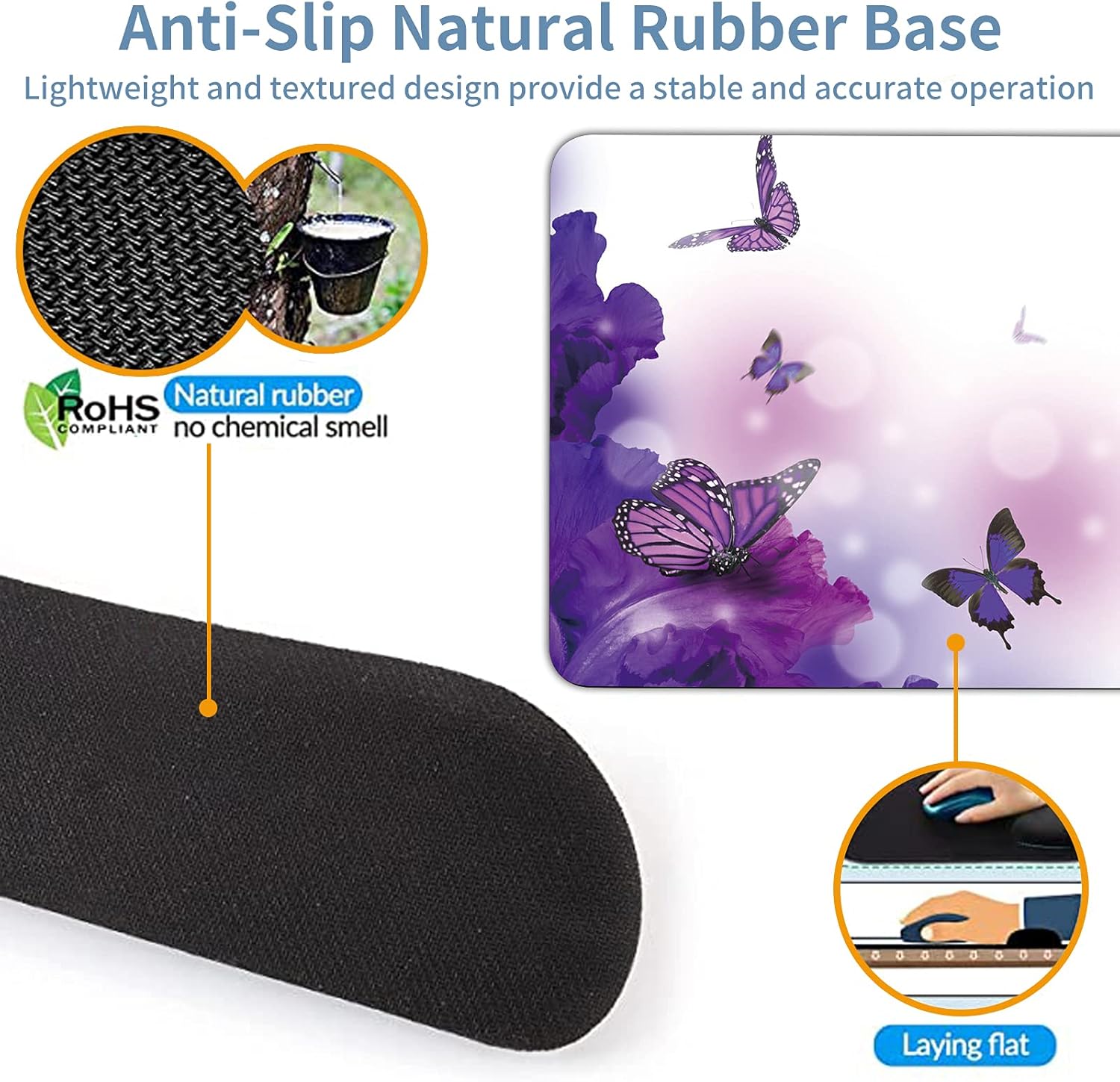 Keyboard Wrist Rest + Mouse Pad + Mouse Wrist Rest Support Set + Coaster, Ergonomic Memory Foam Mouse and Keyboard Pad Set for Laptop Computer Office Home Working Gaming, Purple Butterfly 5 71wSAk5HCbL. AC SL1500 - northernschoolofshiatsu.co.uk