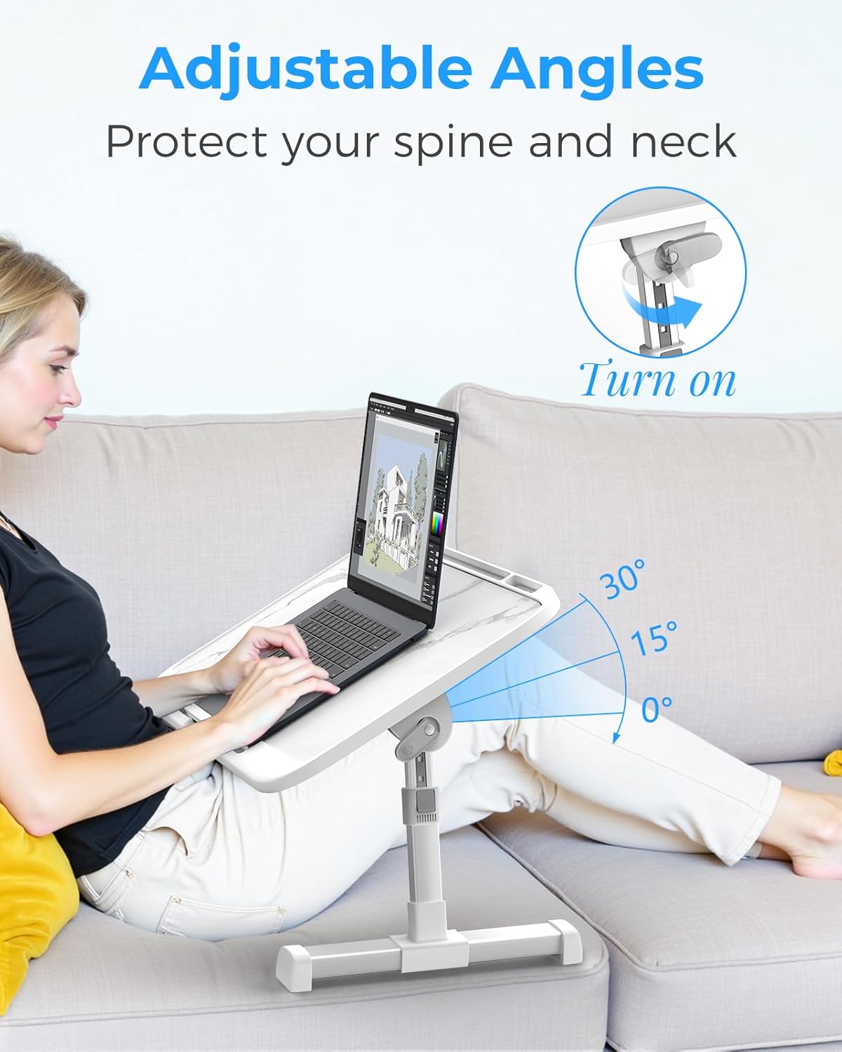 Laptop Bed Desk, Adjustable Laptop Lap Desk with Drawer, X-Large Foldable Bed Table Tray for Bed Couch Floor Desk Writing Working Reading Eating Painting (Marble, 23.6"×15.7") 16 71wUObmu7tL. AC SL1500 - northernschoolofshiatsu.co.uk