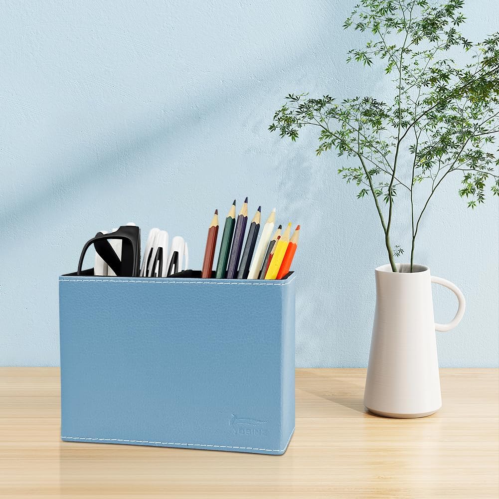 Pen Pencil Holder Cup Container PU Leather Desk Organizer Stand Decor Brush Scissor Holder Decoration Office Desk Home School (3.3" x 3.3" x 4", Black) 17 - northernschoolofshiatsu.co.uk