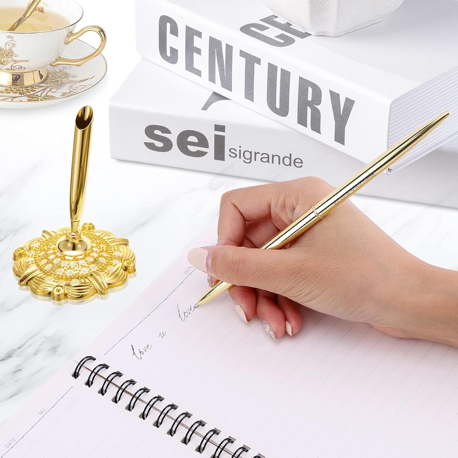 Hollow Round Pen Holder Signing Pen Set for Wedding Bridal Golden 5 71wq1n094EL. AC SL1500 - northernschoolofshiatsu.co.uk