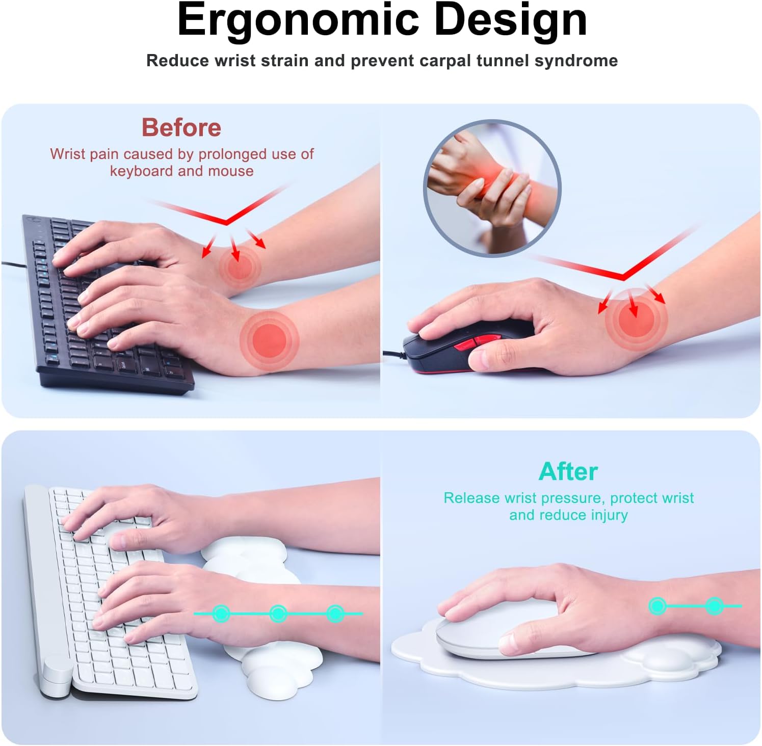 Cloud Mouse Pad with Wrist Rest, Cloud Keyboard Wrist Rest, Wrist Rest for Computer Keyboard, Cloud Mouse Pad Wrist Support, Ergonomic Cloud Keyboard Mouse Wrist Support (White), 17inch, MEAJ3 3 71wt1C70fFL. AC SL1500 - northernschoolofshiatsu.co.uk