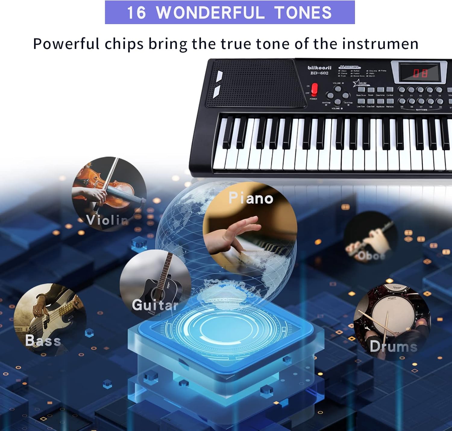 61 key piano keyboard for beginners with built-in dual speakers and microphone portable digital electric piano 5 - northernschoolofshiatsu.co.uk