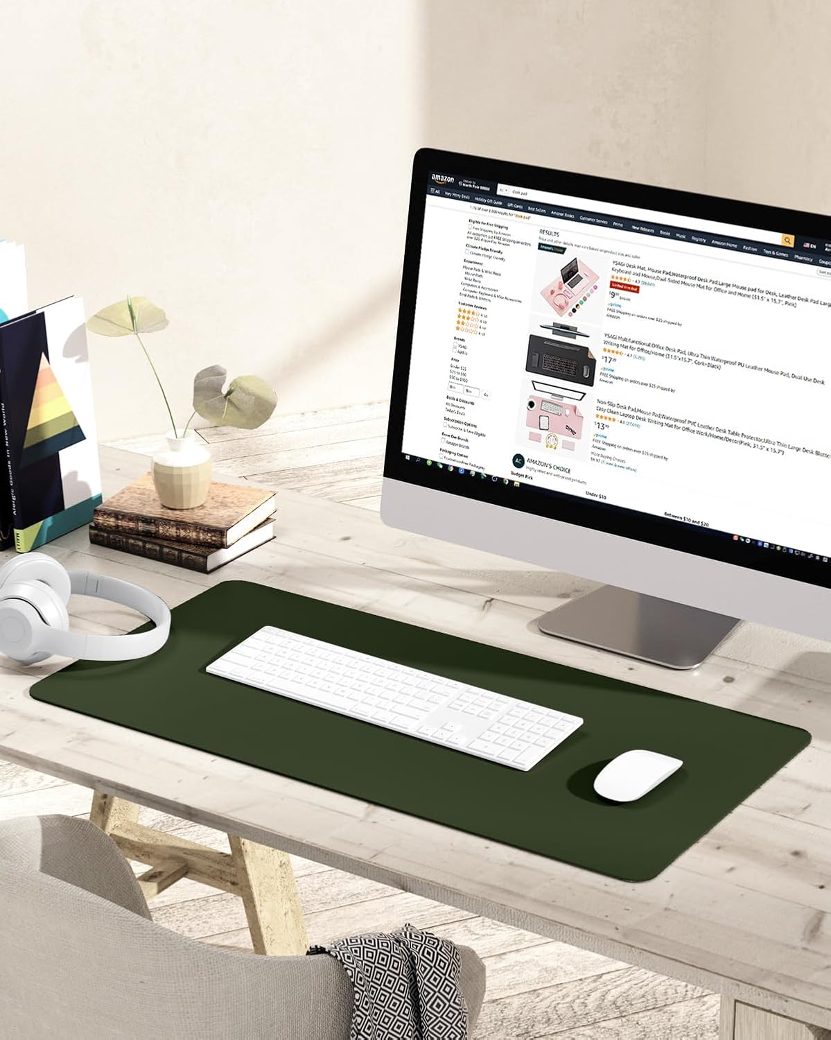 YSAGi Non-Slip Leather Desk Pad, Waterproof Laptop Computer Desk Keyboard Mat, Table Protector Blotter Mat, Large Mouse Pad for Office/Work/Home/Decor(Pink, 23.6" x 13.7") 261 - northernschoolofshiatsu.co.uk