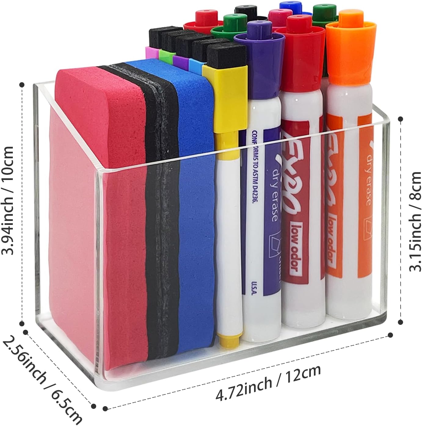 Magnetic Glass Whiteboard Pen Holder - Magnetic Dry Erase Marker Holder for Fridge, Whiteboard, Office, Home, 1 Pack 4 - northernschoolofshiatsu.co.uk
