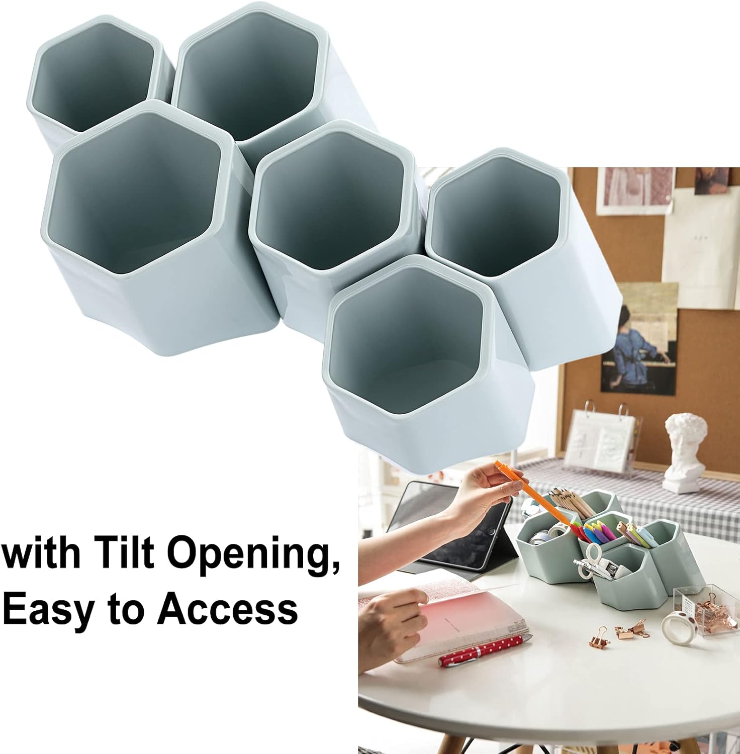 BTSKY Creative Pen Holder, Pen Container, Brush Pot, Combination Desktop Storage Organizer Desk Decoration, Multifunctional Creative Hanging Planter Holder(Green) 2 - northernschoolofshiatsu.co.uk