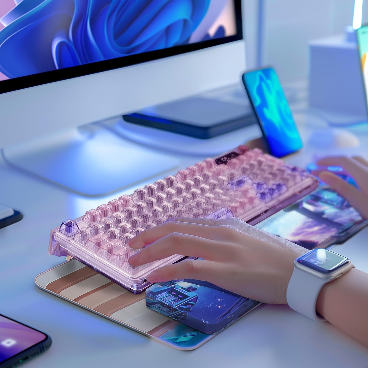 Acrylic Gaming Keyboard Wrist Rest Pad,Clear Wrist Rest for Computer Keyboard,Office,PC Gaming,Laptop,Mac,Comfortable,Lightweight,Ergonomic for Easy Typing Pain Relief-Length 9 - northernschoolofshiatsu.co.uk