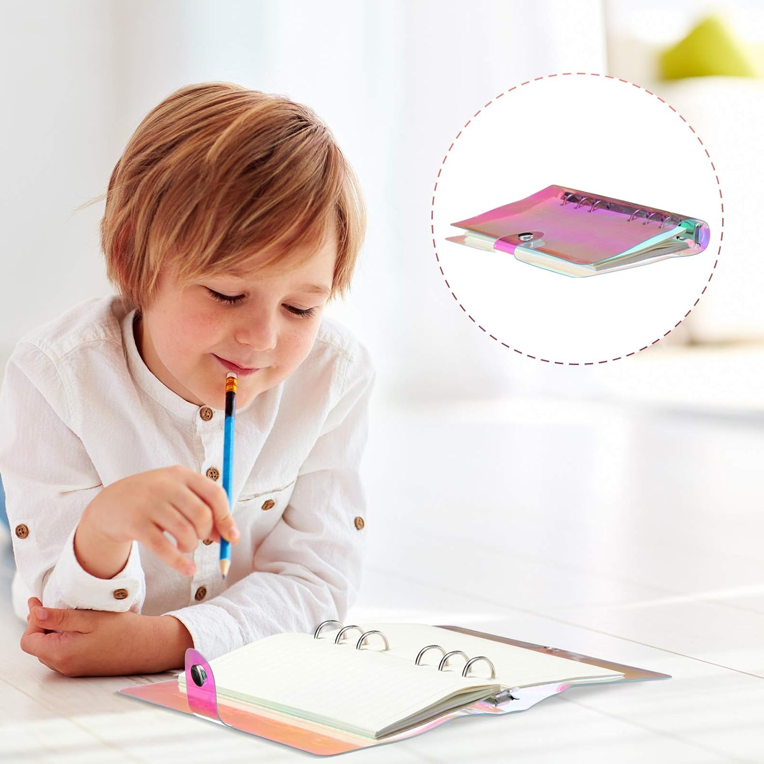6 Pieces Rainbow Clear Notebook Binders 6-Ring Planner Binder Soft PVC Binder Transparent A6 Binder Cover Loose Leaf Personal Planner with Snap Button Closure 6 - northernschoolofshiatsu.co.uk