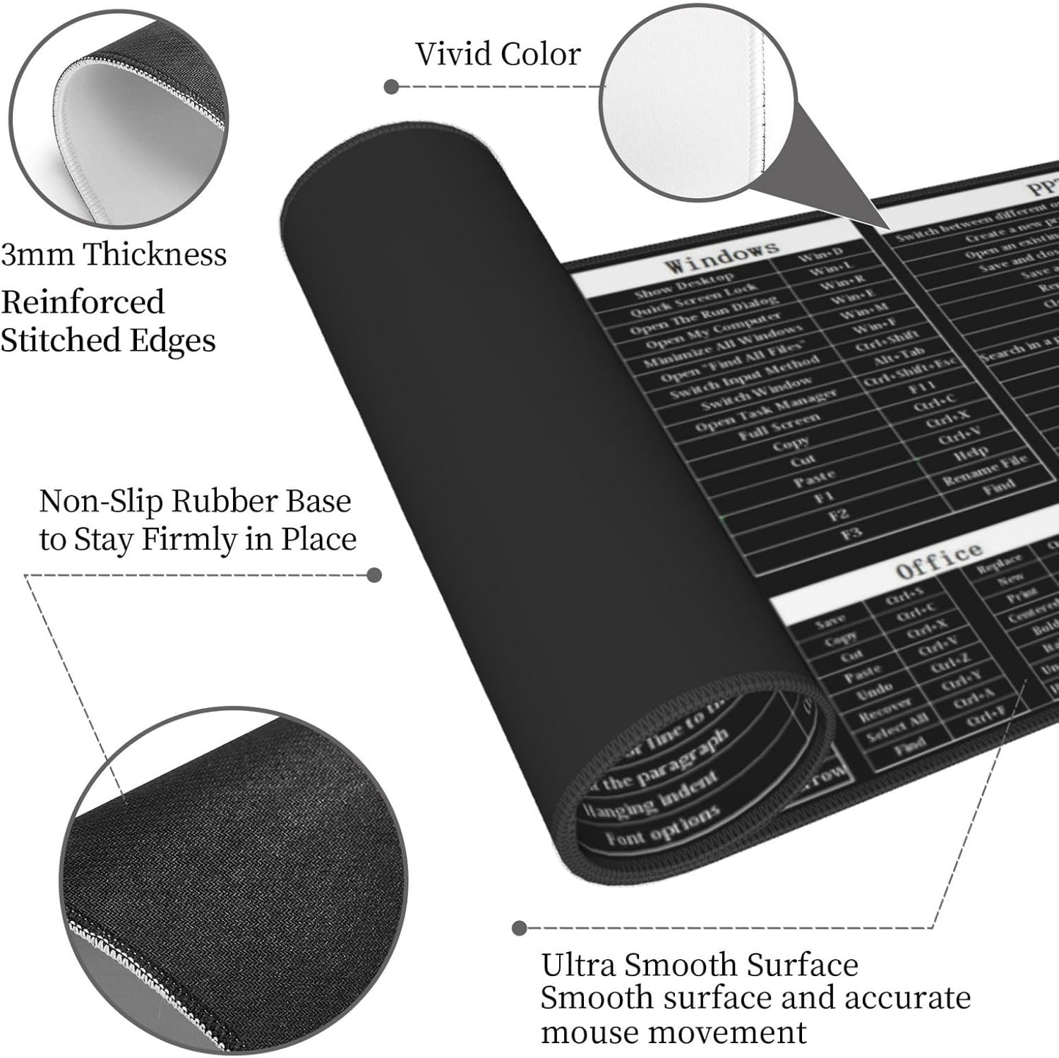 Computer Office Power Point Excel Word Outlook Command Prompt Shortcut Keys Shortcuts Gaming Keyboard Mouse Pad Mousepad Desk Mat Huge Extended XL Rubber Sole for Home Office(31.5"X 11.8") 90 71y4kY6q9IL. AC SL1500 - northernschoolofshiatsu.co.uk