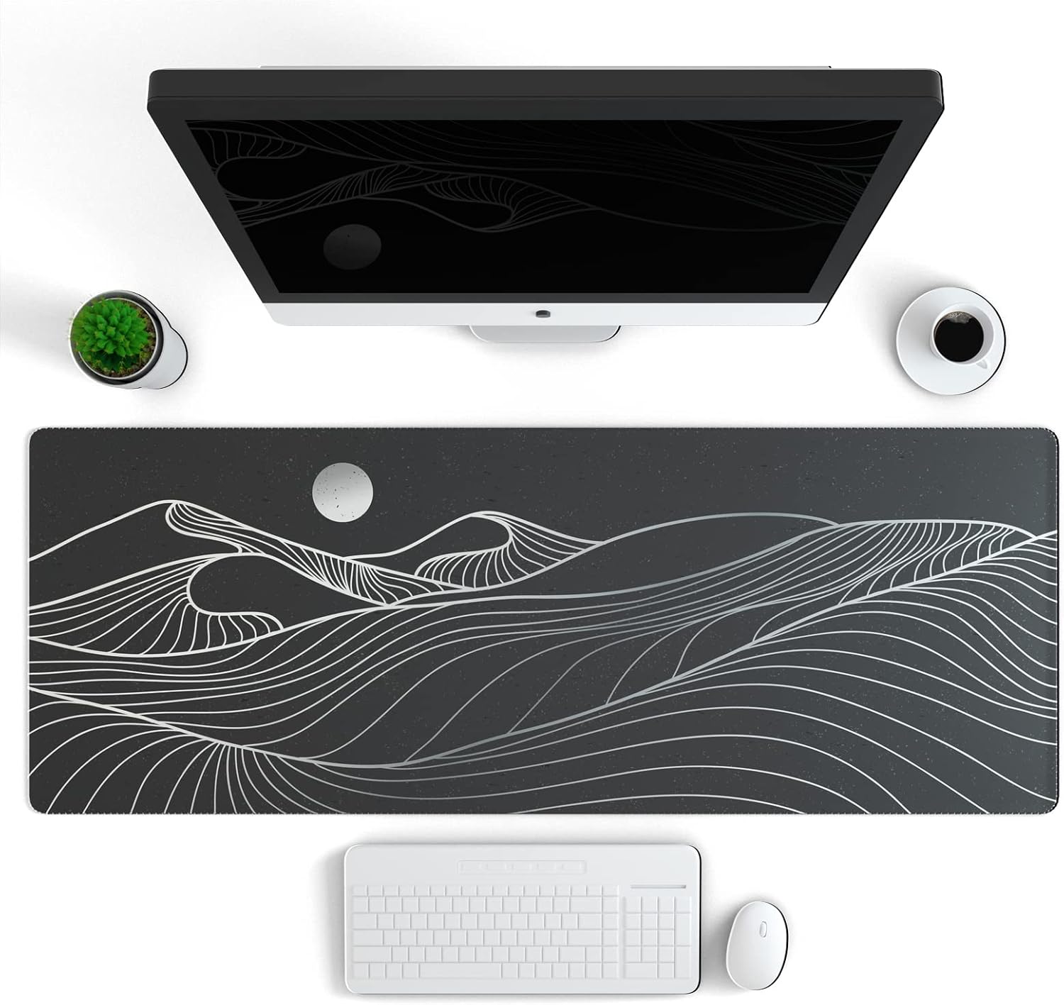 Ovenbird Large Gaming Mouse Pad with Stitched Edges, Minimalist Topographic Map Desk Mat, Extended XL Mousepad with Anti-Slip Base, Cool Desk Pad for Keyboard and Mouse, 31.5 x 11.8 in, White 44 71y6bzsT5ZL. AC SL1500 - northernschoolofshiatsu.co.uk