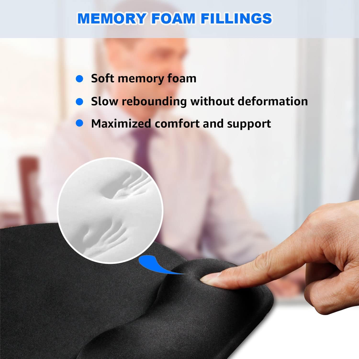 VANKEY Ergonomic Wrist Support Mouse Pad, Comfortable Memory Foam Mouse Pad with Wrist Rest, Non-Slip Base - Pain Relief for Laptop, Computer, Home & Office, Black 3 71yHd3YFDjL. AC SL1500 - northernschoolofshiatsu.co.uk