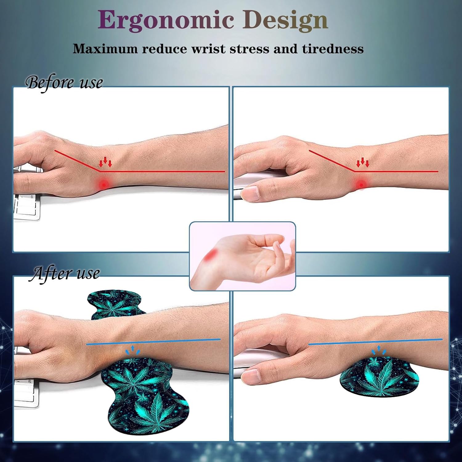 4 in 1 Desk Mat Set,Mouse Pad with Keyboard Wrist Rest,Wave-Shaped Design,Non-Slip Rubber Base,Waterproof,for Home,Office,Gaming,Starry Night 40 71yIMFyPl L. AC SL1500 - northernschoolofshiatsu.co.uk