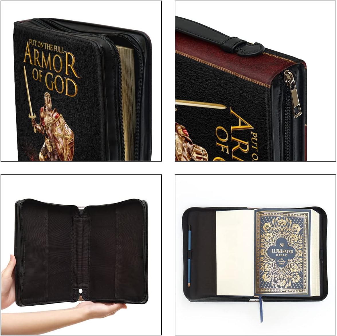 Large Size Bible Cover - Armor of God Leather Case for Men and Women - Christian Religious Appreciation Gift for Christmas 6 - northernschoolofshiatsu.co.uk