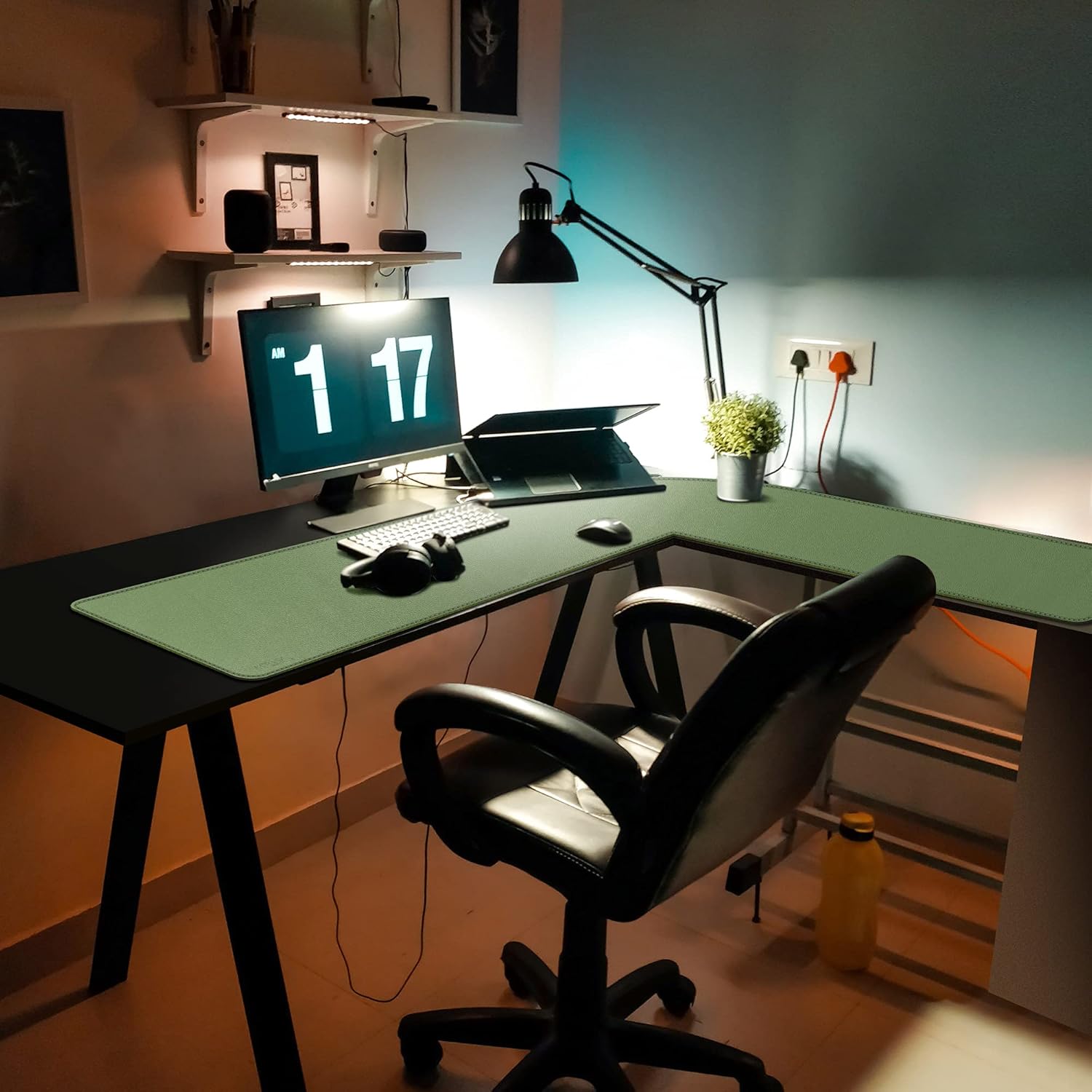 Mydours L-Shape Desk Pad, (38"+38) x 13" Large PU Leather Corner Desk Mat Blotter, XXL Large Waterproof Gaming Mouse Pad, Desktop Protector for Computer Keyboard Home Office (Black) 27 71yWmMgcWbL. AC SL1500 - northernschoolofshiatsu.co.uk