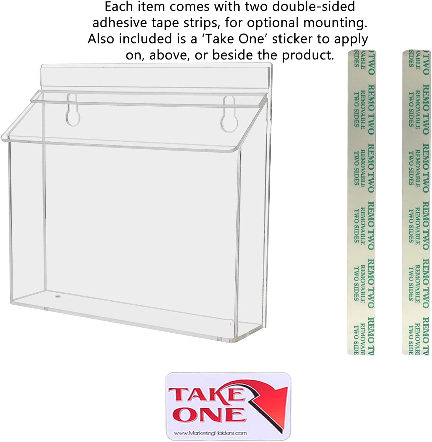 Marketing Holders Outdoor Brochure Holder Holds 4" x 9" Trifolds Wall Mount Clear with White Lid Acrylic Rack Cards Box with Lid Includes Take One Sticker Adhesive Strips Advertising Display 18 71ydkt E UL. AC SL1500 - northernschoolofshiatsu.co.uk