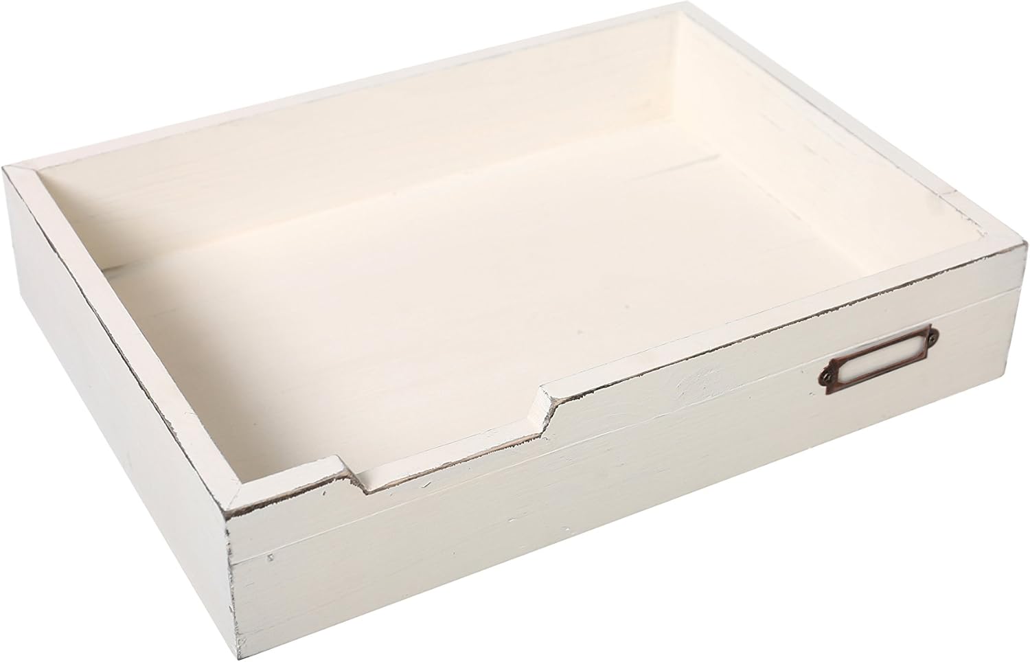 MyGift Rustic Wood Desktop Drawer-Style Stackable Document Letter Tray Organizer Storage Box with Handles for Home Office Supplies (Vintage White) 5 - northernschoolofshiatsu.co.uk