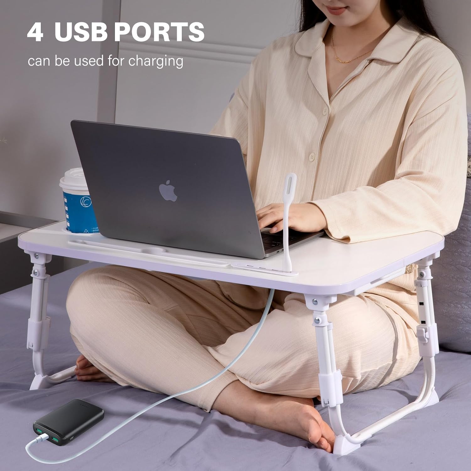 Laptop Desk for Bed, Height Adjustable Laptop Bed Table, Foldable Portable Lap Desk Stand with USB/Storage Drawer/Cup Holder/Slot, Breakfast Tray for Working Reading Writing Eating 31 71z8H9+CYhL. AC SL1500 - northernschoolofshiatsu.co.uk